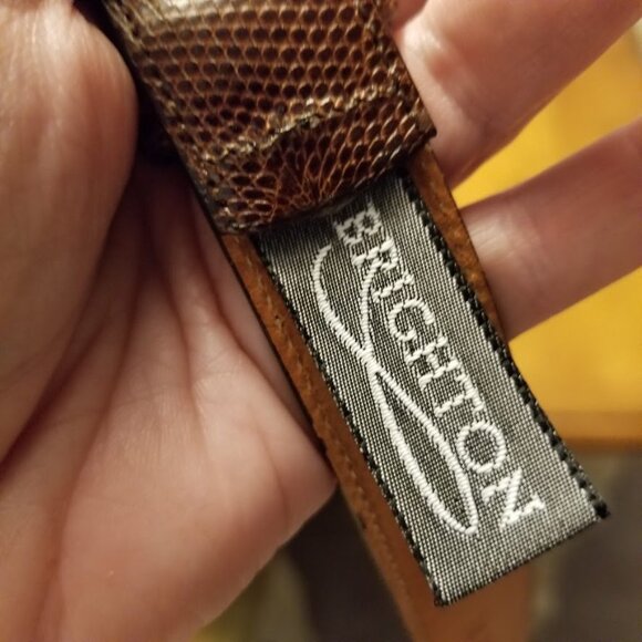 Brighton Lizard Leather Brown Belt, Size 34, Unisex, Reptile, Dress Belt - Picture 6 of 13